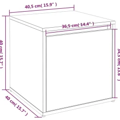 vidaXL Opbergbox met lade 40,5x40x40 cm bewerkt hout betongrijs