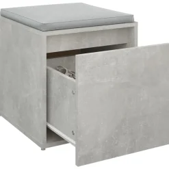 vidaXL Opbergbox met lade 40,5x40x40 cm bewerkt hout betongrijs