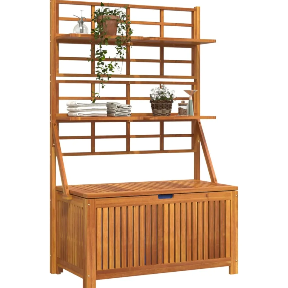 vidaXL Opbergbox met latwerk 99x50x160 cm massief acaciahout