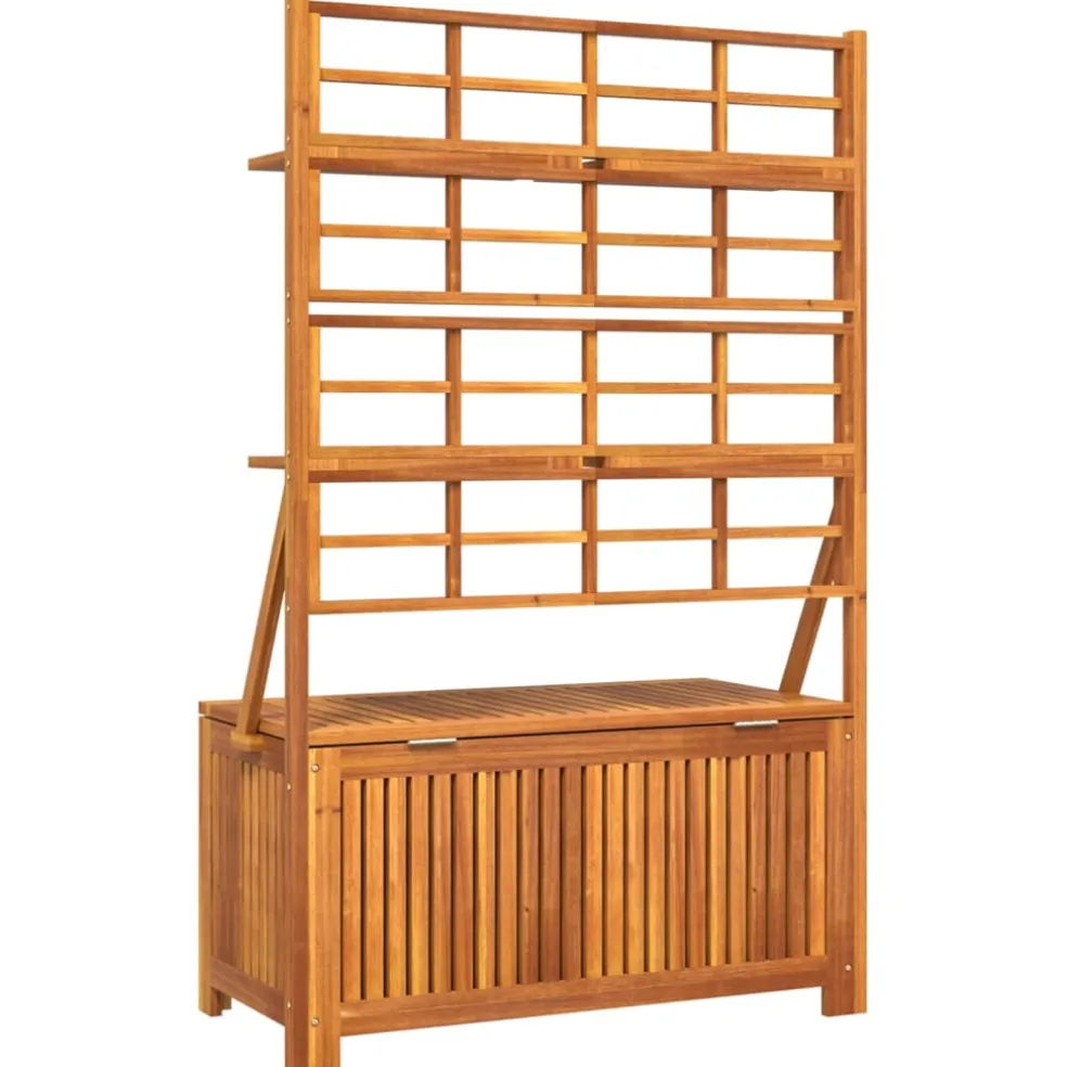 vidaXL Opbergbox met latwerk 99x50x160 cm massief acaciahout