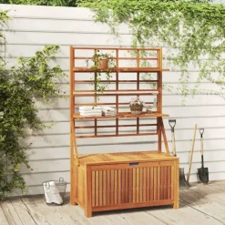vidaXL Opbergbox met latwerk 99x50x160 cm massief acaciahout