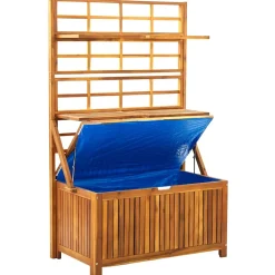 vidaXL Opbergbox met latwerk 99x55x160 cm massief acaciahout