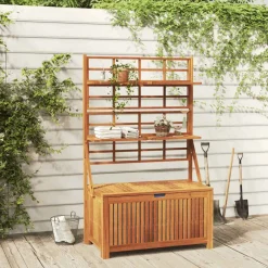 vidaXL Opbergbox met latwerk 99x55x160 cm massief acaciahout