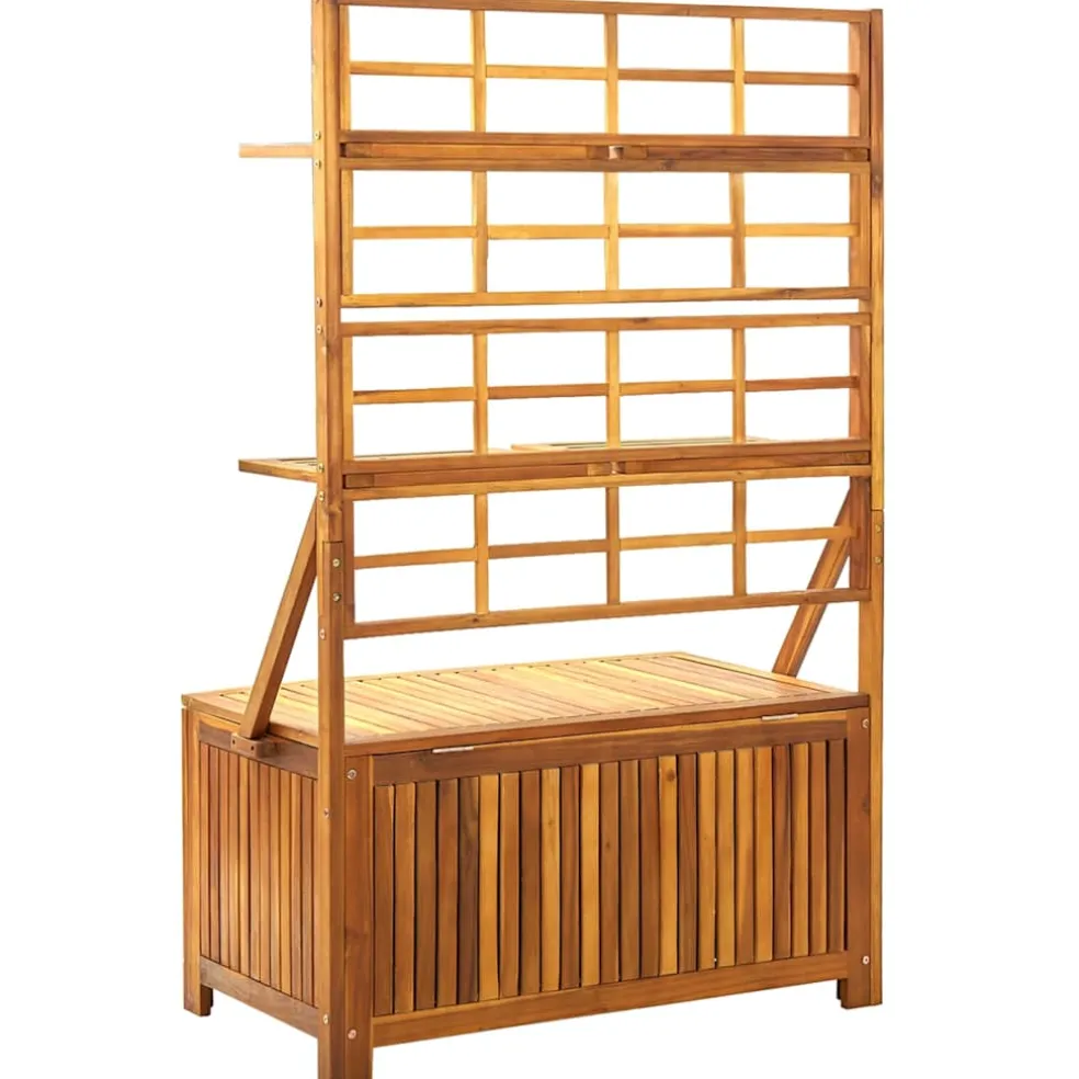 vidaXL Opbergbox met latwerk 99x55x160 cm massief acaciahout