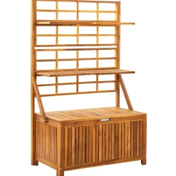 vidaXL Opbergbox met latwerk 99x55x160 cm massief acaciahout