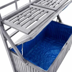 vidaXL Opbergbox met latwerk 99x55x160 cm massief acaciahout grijs