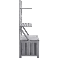 vidaXL Opbergbox met latwerk 99x55x160 cm massief acaciahout grijs