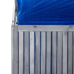 vidaXL Opbergbox met latwerk 99x55x160 cm massief acaciahout grijs