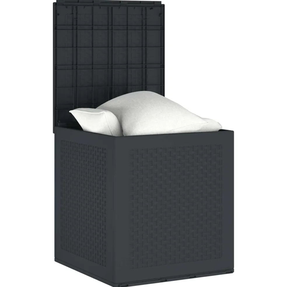 vidaXL Opbergbox met opslag Antraciet 55 x 53 x 57 cm Polypropyleen