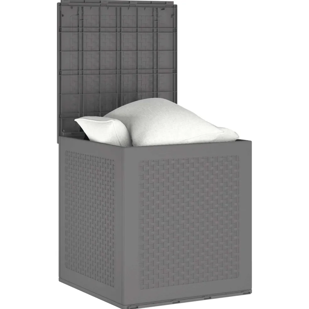 vidaXL Opbergbox met opslag Lichtgrijs 55 x 53 x 57 cm Polypropyleen