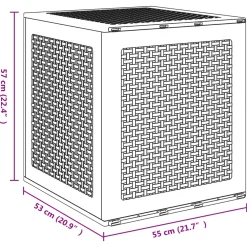 vidaXL Opbergbox met opslag Lichtgrijs 55 x 53 x 57 cm Polypropyleen