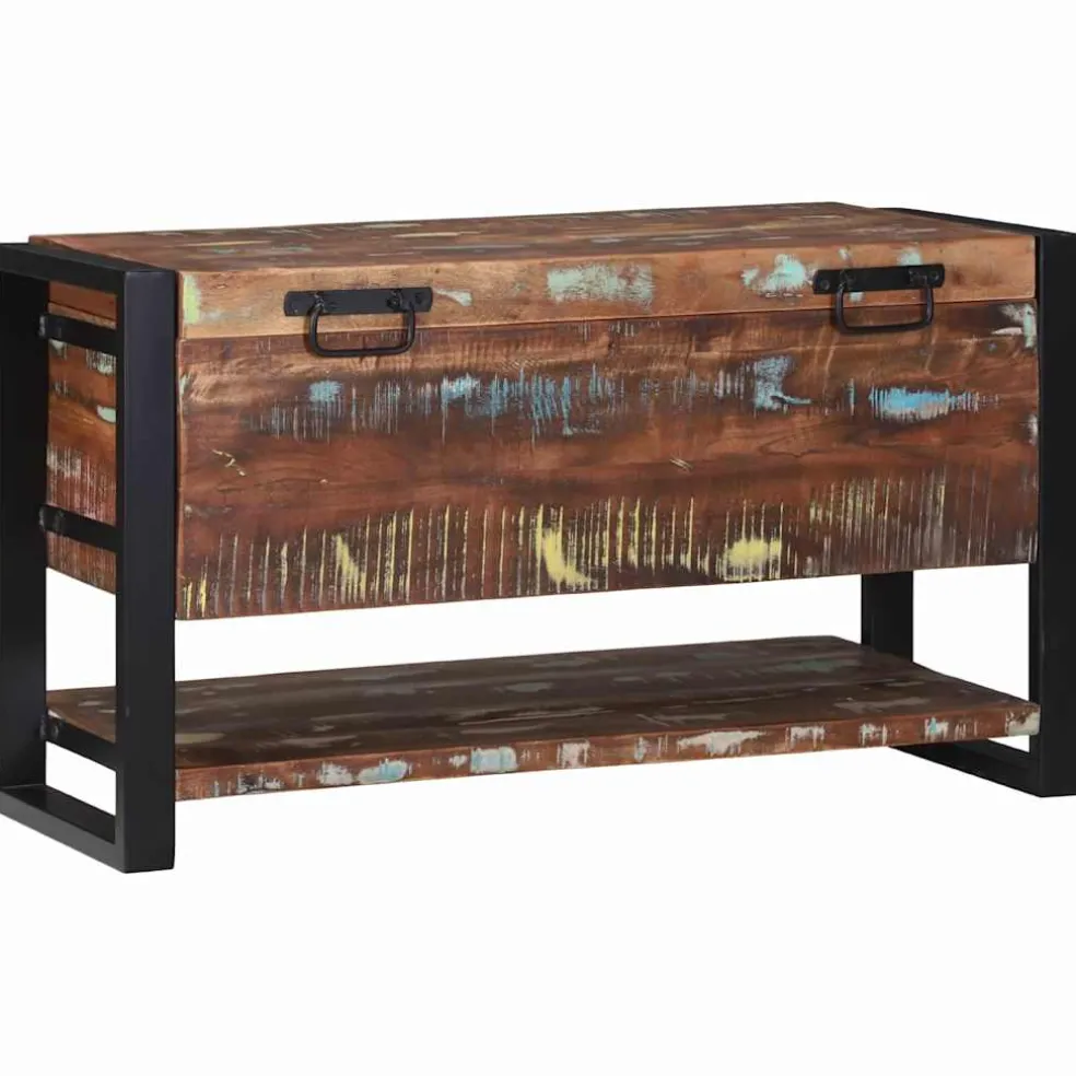 vidaXL Opbergbox Multikleur 80 x 35 x 45 cm Massief gerecycled hout