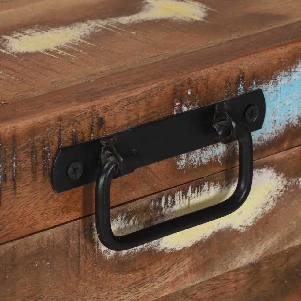 vidaXL Opbergbox Multikleur 80 x 35 x 45 cm Massief gerecycled hout