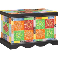 vidaXL Opbergbox Multikleur 60 x 40 x 40 cm Massief mangohout