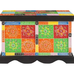 vidaXL Opbergbox Multikleur 60 x 40 x 40 cm Massief mangohout