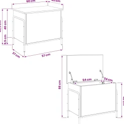 vidaXL Opbergbox Oud hout 80 x 40 x 49,5 cm Bewerkt hout