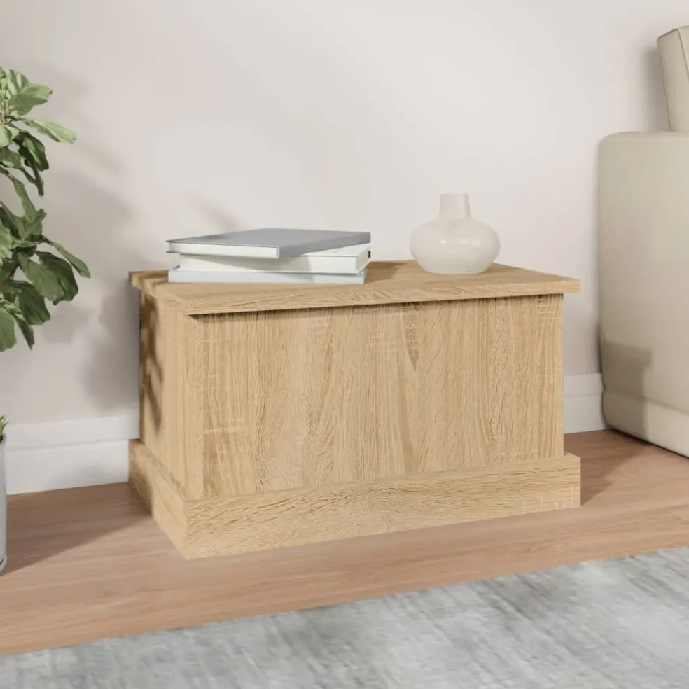 vidaXL Opbergbox Sonoma Eiken 50x30x28 cm Bewerkt Hout