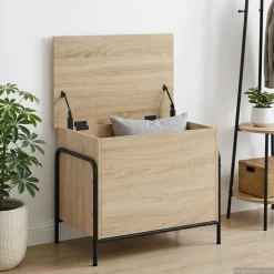 vidaXL Opbergbox Sonoma Eiken 80 x 40 x 49,5 cm Bewerkt hout