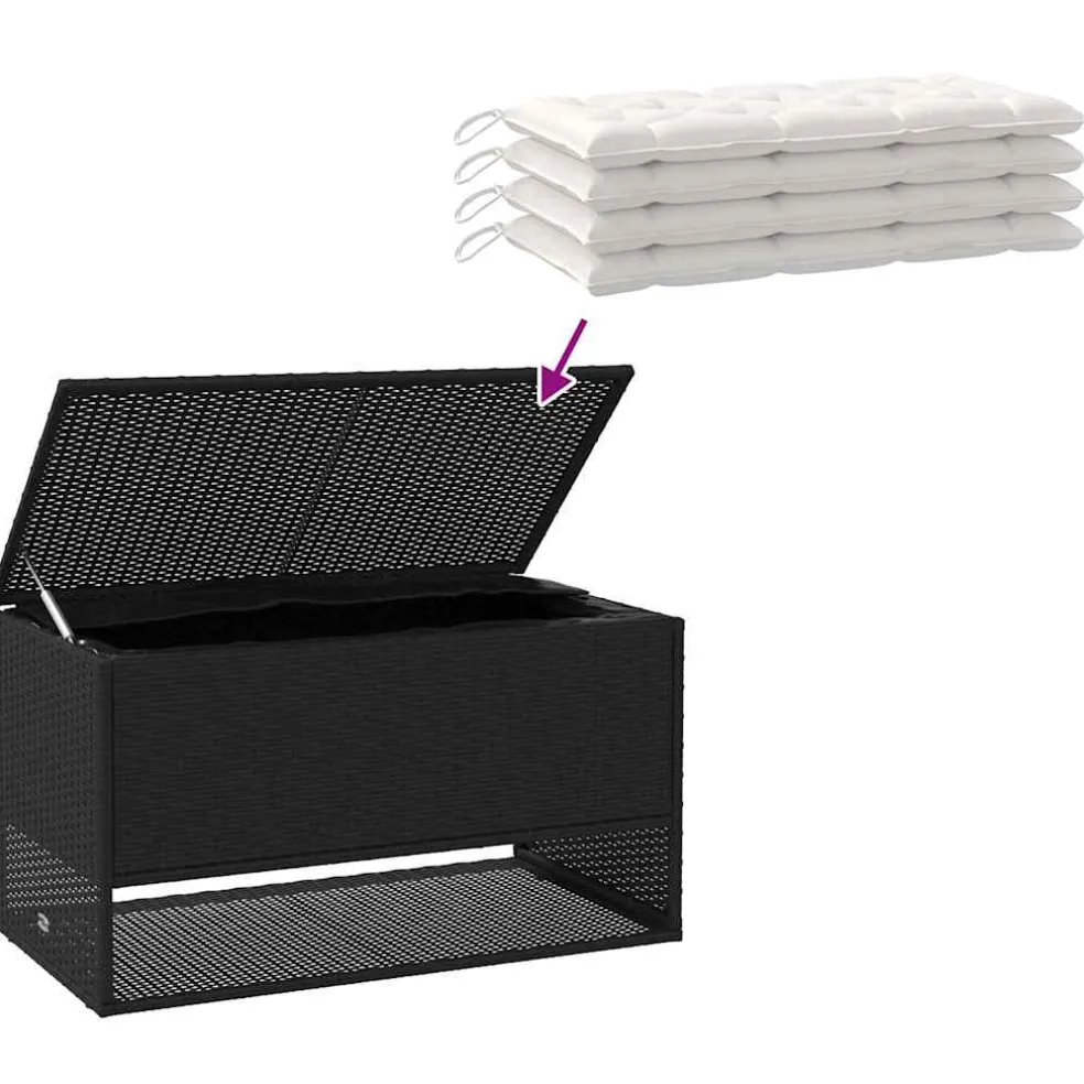 vidaXL Opbergbox voor buiten 100x55x55,5 cm poly rattan zwart