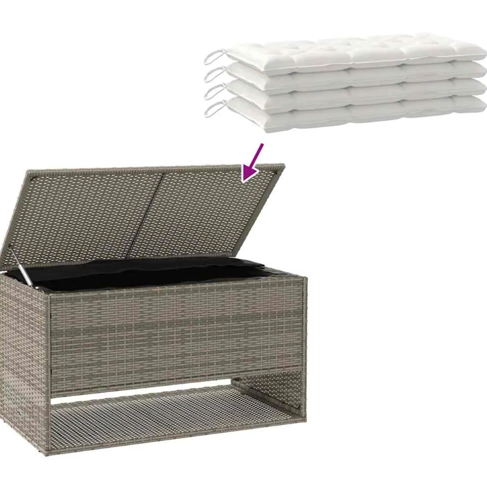 vidaXL Opbergbox voor buiten 100x55x55,5 cm poly rattan grijs