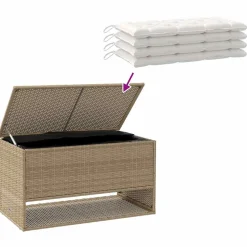 vidaXL Opbergbox voor buiten 100x55x55,5 cm poly rattan beige