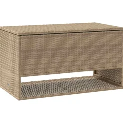 vidaXL Opbergbox voor buiten 100x55x55,5 cm poly rattan beige