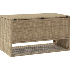 vidaXL Opbergbox voor buiten 100x55x55,5 cm poly rattan beige
