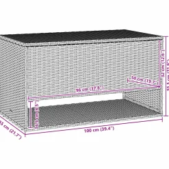 vidaXL Opbergbox voor buiten 100x55x55,5 cm poly rattan beige