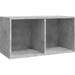 vidaXL Opbergbox voor LP's 71x34x36 cm bewerkt hout betongrijs