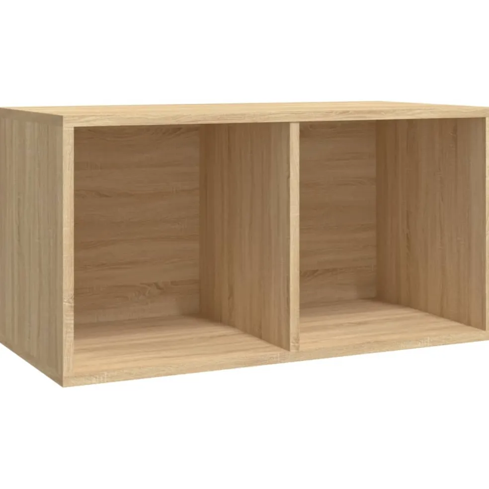 vidaXL Opbergbox voor LP's 71x34x36 cm bewerkt hout sonoma eikenkleur