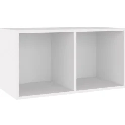 vidaXL Opbergbox voor LP's 71x34x36 cm bewerkt hout wit