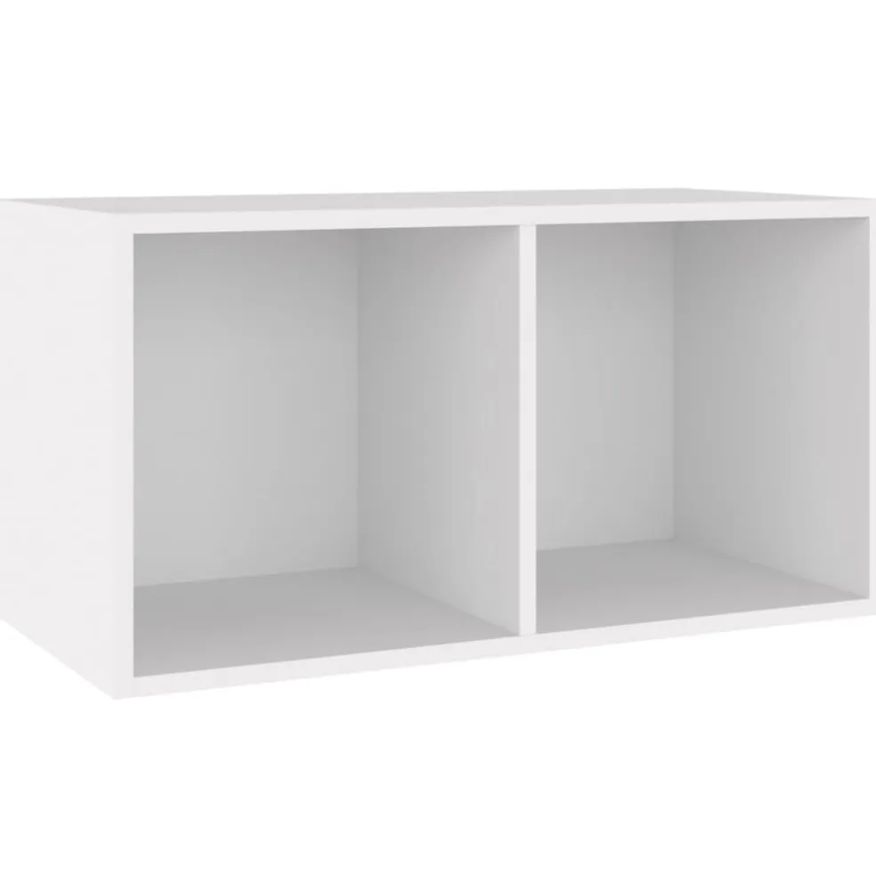 vidaXL Opbergbox voor LP's 71x34x36 cm bewerkt hout wit
