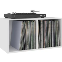 vidaXL Opbergbox voor LP's 71x34x36 cm bewerkt hout wit
