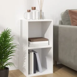 vidaXL Opbergbox voor LP's 71x34x36 cm bewerkt hout wit