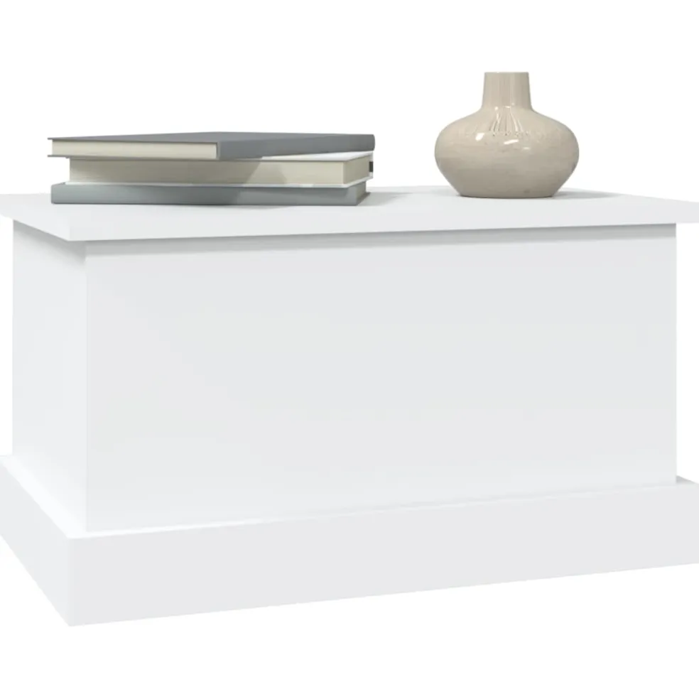 vidaXL Opbergbox Wit 50x30x28 cm Bewerkt Hout