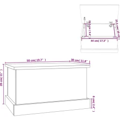 vidaXL Opbergbox 50x30x28 cm bewerkt hout betongrijs