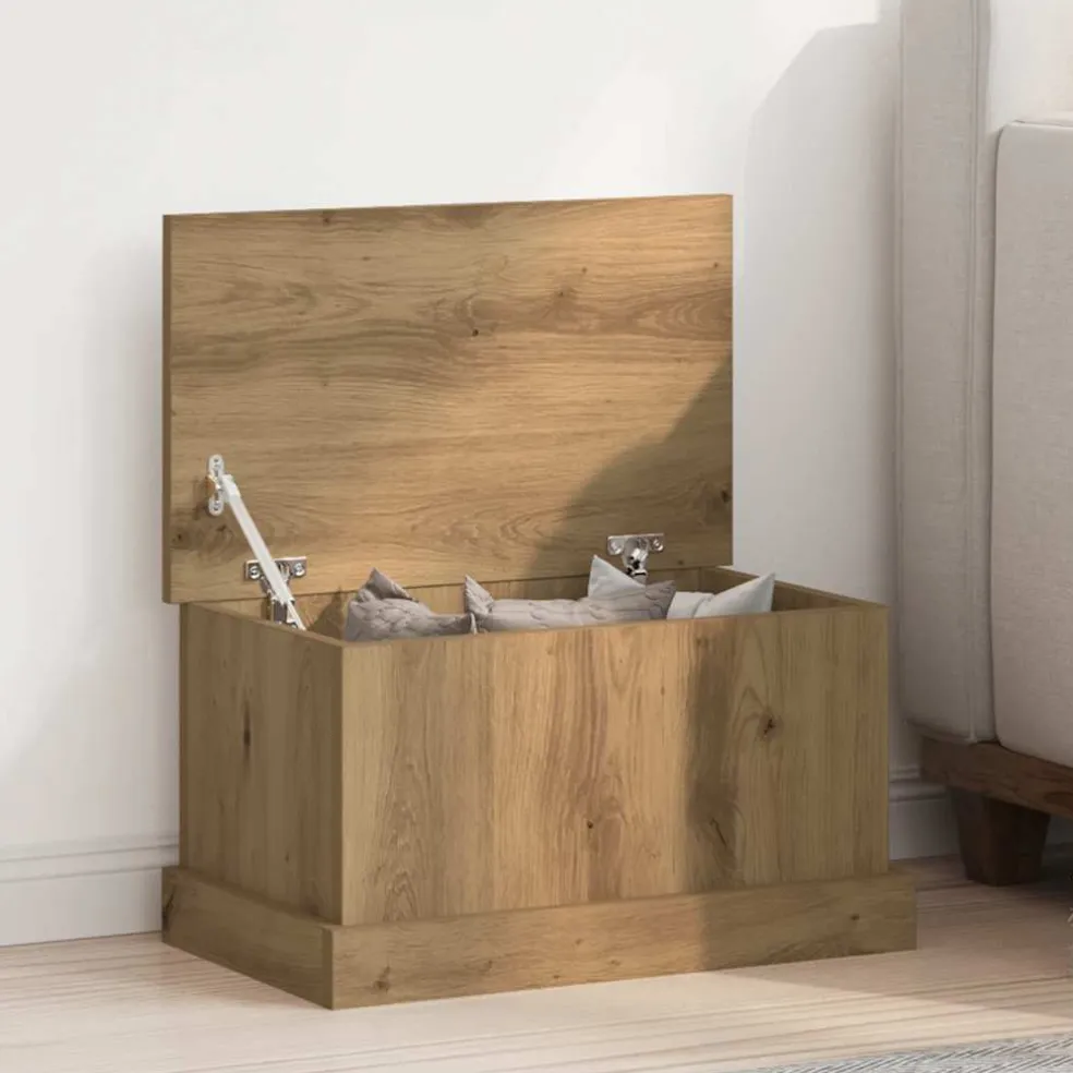 vidaXL Opbergbox 30x50x28 cm bewerkt hout artisanaal eikenkleurig