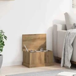 vidaXL Opbergbox 30x50x28 cm bewerkt hout artisanaal eikenkleurig