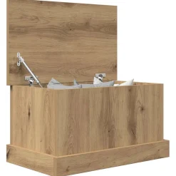 vidaXL Opbergbox 30x50x28 cm bewerkt hout artisanaal eikenkleurig