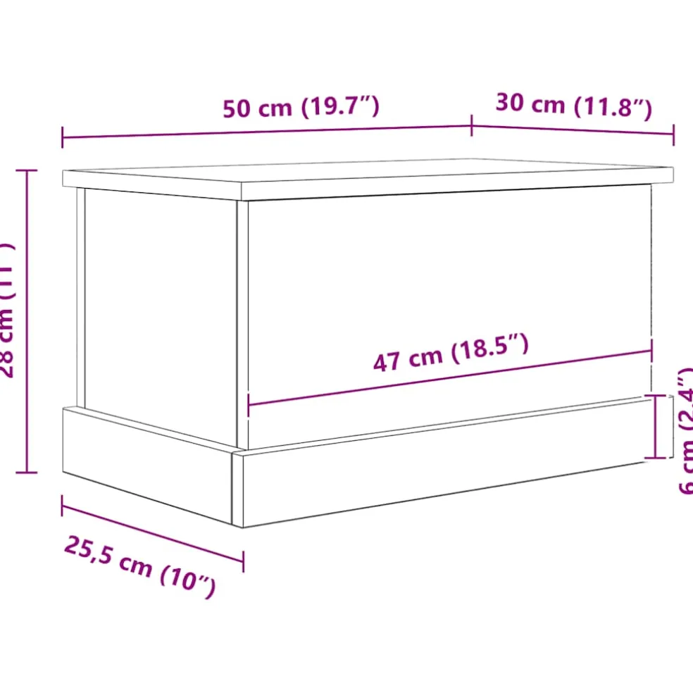 vidaXL Opbergbox 30x50x28 cm bewerkt hout artisanaal eikenkleurig