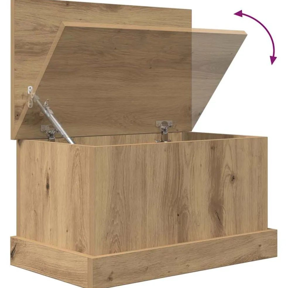 vidaXL Opbergbox 30x50x28 cm bewerkt hout artisanaal eikenkleurig