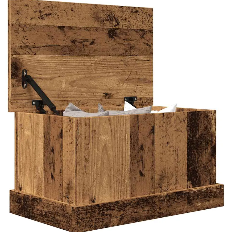vidaXL Opbergbox 30x50x28 cm bewerkt hout oud houtkleurig