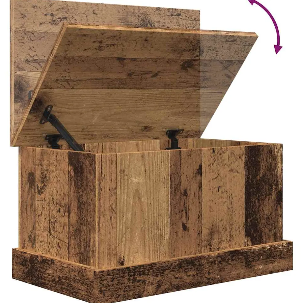 vidaXL Opbergbox 30x50x28 cm bewerkt hout oud houtkleurig