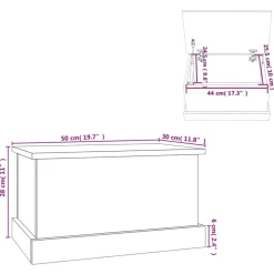 vidaXL Opbergbox 50x30x28 cm bewerkt hout gerookt eikenkleurig