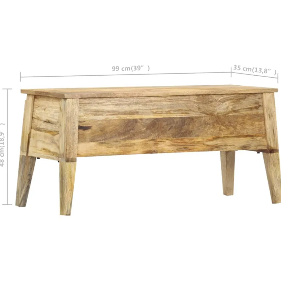 vidaXL Opbergbox 99x35x48 cm massief mangohout