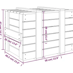 vidaXL Opbergbox 58x40,5x42 cm massief grenenhout