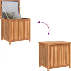 vidaXL Opbergbox 60x50x58 cm massief teakhout