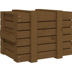 vidaXL Opbergbox 58x40,5x42 cm massief grenenhout honingbruin