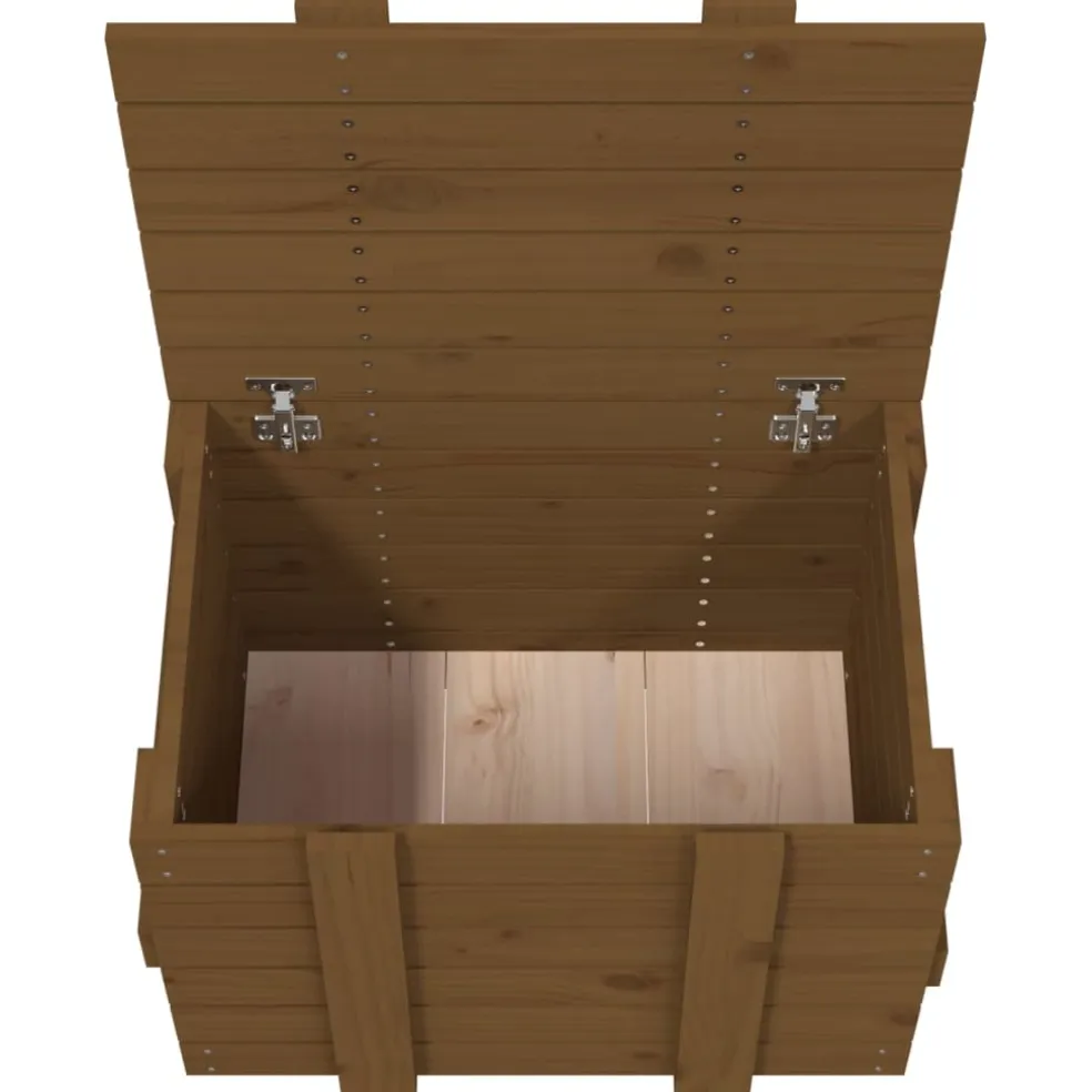 vidaXL Opbergbox 58x40,5x42 cm massief grenenhout honingbruin