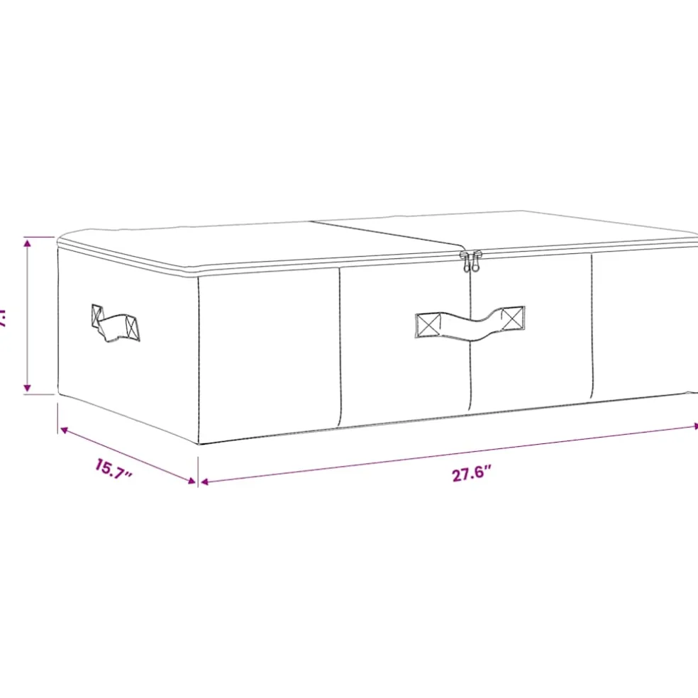 vidaXL Opbergbox 70x40x18 cm stof crèmekleurig